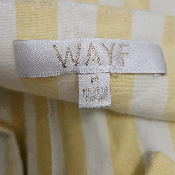 WAYF Bolton Mini Dress Striped Yellow Button Up. Size medium - Picture 6 of 10